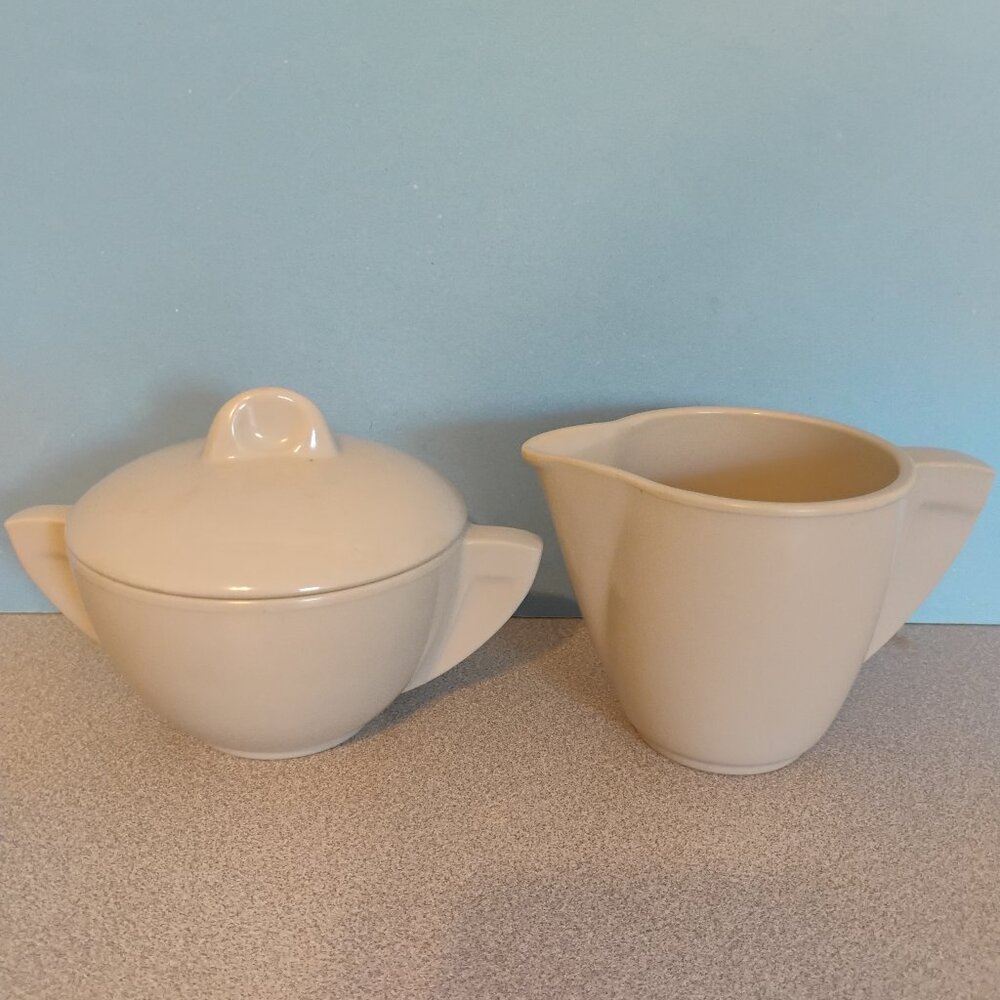 Boontown MCM Gray Melmac Sugar and Creamer